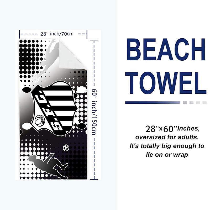Santos FC Art Print Beach Towel, Large Soft Quick Dry Towel for Beach Camping Swimming