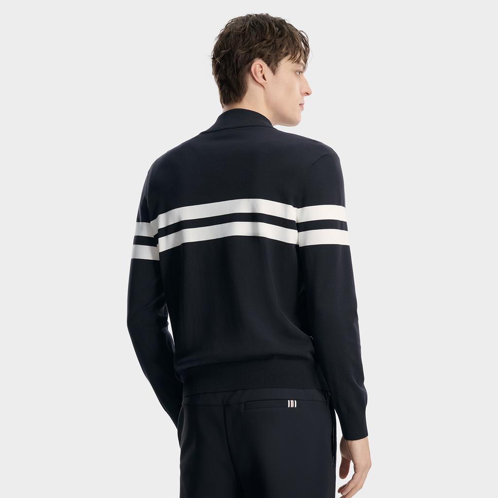 Fila Heritage Classic Einfach Mode Lässig Vielseitig Bequem Gestrickte Jacke Herrenjacken Legendär-Blau F11M618406FNV