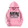 Girls' Fashion Long-Sleeve Hooded Sweatshirt with Print and Pockets