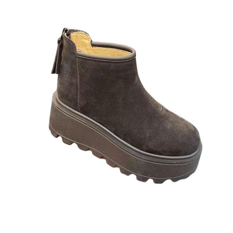 Martin boots autumn and winter velvet thickened bottom British style heightening short boots snow boots muffin boots cotton boots