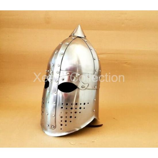 Medieval Knight Sugarloaf Crusader Helmet Armor Templar Viking 18 gauge steel