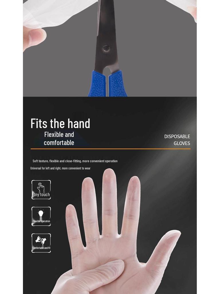 Vise Disposable PVC Gloves for Food Processing and Baking - Thickened, Food-Grade Protection