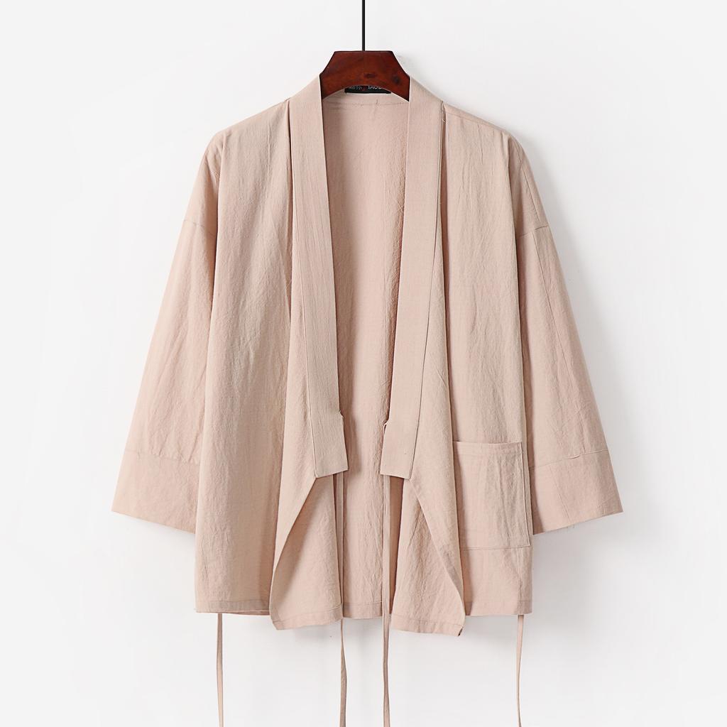 Pánské podzimní košile v čínském stylu Mandarinkový límec Kapsy s dlouhým rukávem Knoflík na disk Tradiční Kung Fu Tai Chi Košile Tanga Topy Uniforma