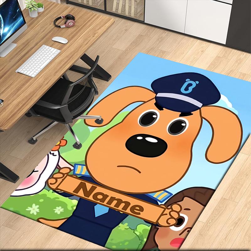Custom Name Sheriff Labrador Printed Carpet, for Office Chair Living Room Bedroom Kitchen Room Decor Gifts.