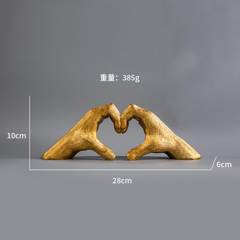Gesture Decoration Heart Hands, Decorative Figurines, Love Finger Sculpture, Home Decor, Living Room, Bedroom, Wedding, Office