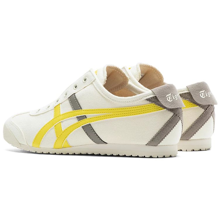 ONITSUKA TIGER Mexico 66 Comfortable Leather Lightweight Durable Low-Top Running Shoes Women Sneaker White Yellow 1182A087-750
