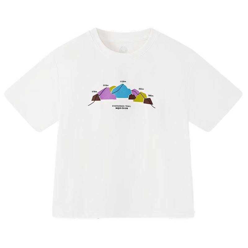 MQD Boys Quick-Dry Cartoon Short Sleeve T-Shirt 120cm грязно-белый