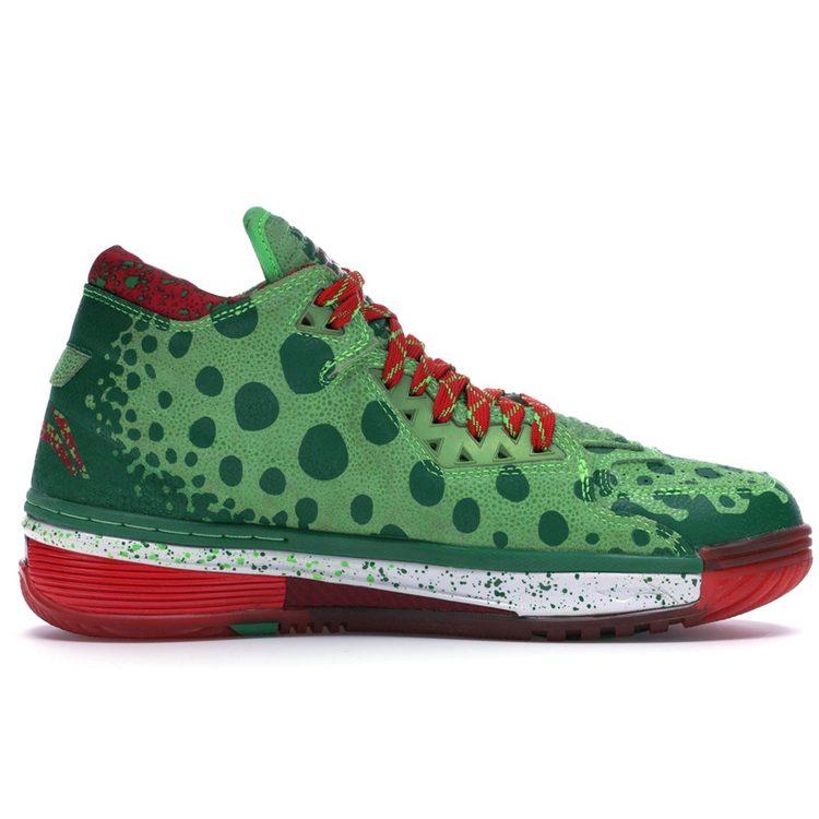 Li Ning WOW 2 Way Of Wade 2 Mittelhohe Basketballschuhe Herren Grün Rot ABAH017-8