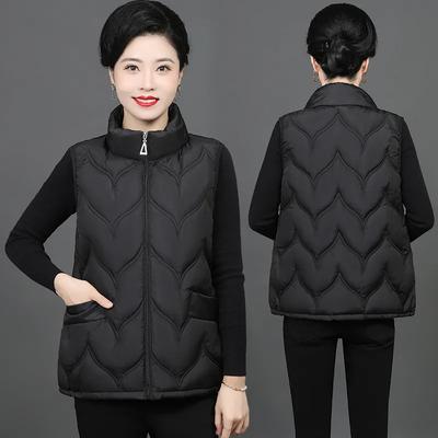 Giacca Gilet Calda Autunno Inverno da Donna con Collo Alto Taglie Forti Top Termico per Mezza Età e Anziani