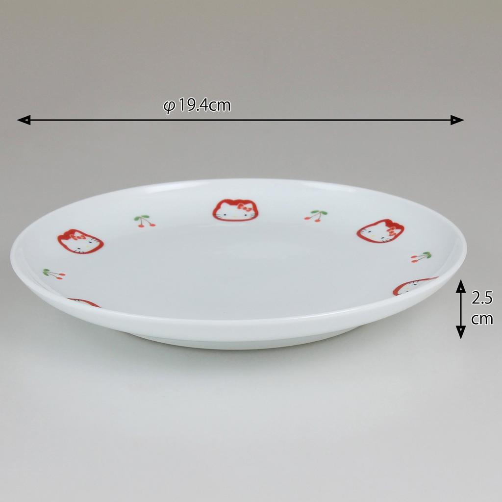 Ranchant-Teller-Set, mehrere Größen, Teller x Teller x Hello Kitty Cherry, Arita Ware, hergestellt in Japan (ca.) 5 Zoll 15,2 2, 6 Zoll 19,4 2,5 cm