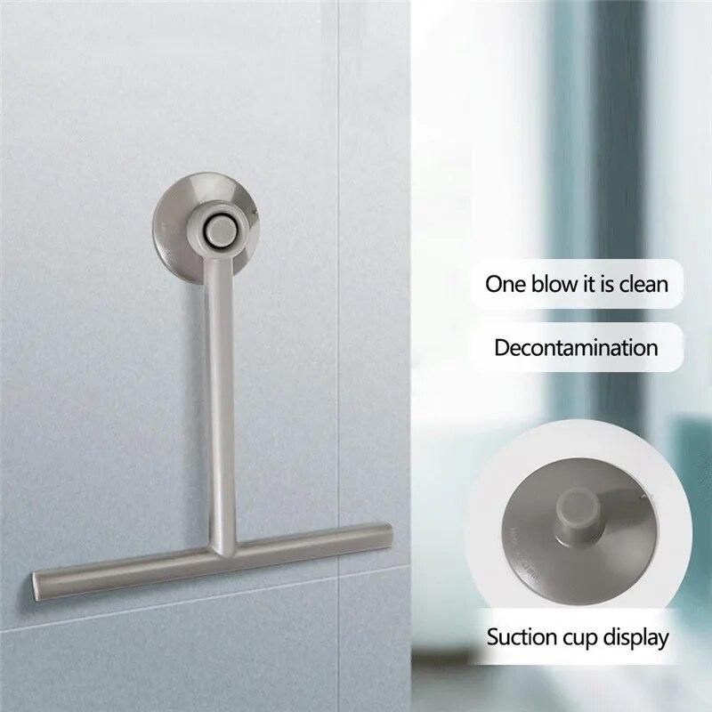 Skrobak do ściągaczki prysznicowej z uchwytem wycieraczka do szkła środek do czyszczenia lusterek z przyssawką łazienka silikonowe narzędzie do czyszczenia