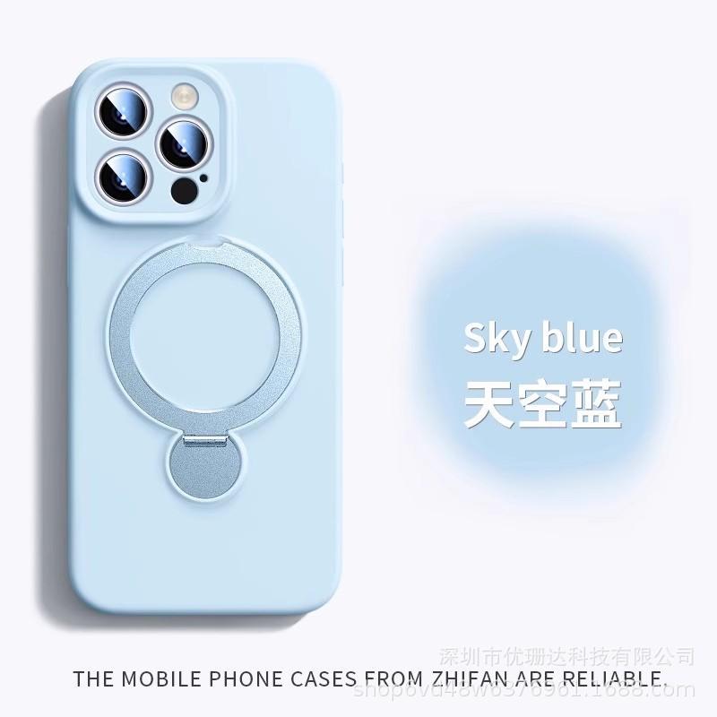 Rotary bracket for iPhone17PROMAX liquid silicone mobile phone case with lanyard Apple 16 anti-drop sheath