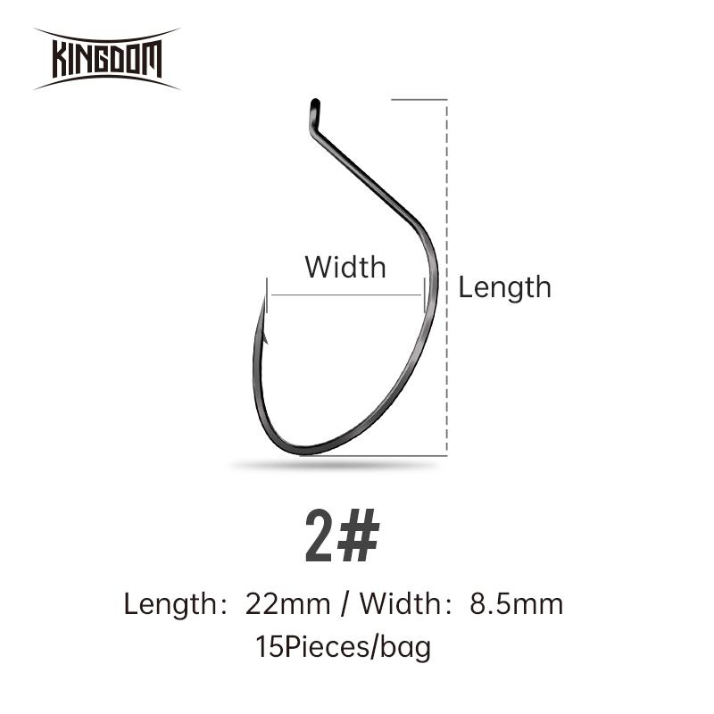 

Kingdom Wacky Rig Drop Shot Крючки 15 шт./пакет 1 # 2 # 3 # Высокоуглеродистая сталь Колючие рыболовные крючки без сорняков Окунь Одиночный червь