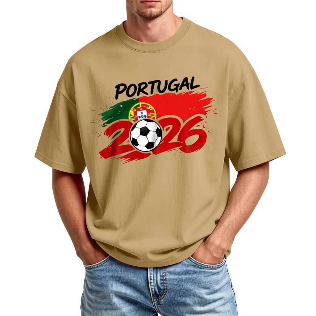 Men's Printed Round Neck T-Shirt Casual Sports Short-Sleeve Top