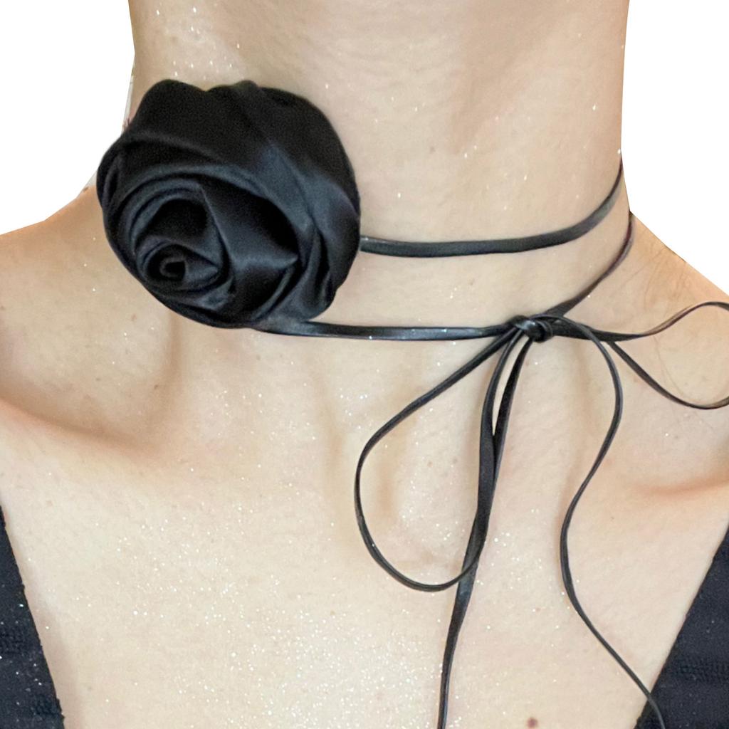 Rose Flower Collar Choker Clavicle Collar Ornament for Valentines Day Popular