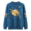 Boys' Fleece-Lined Round Neck Korean-Style Sweater: Thick Knitwear for Autumn and Winter
