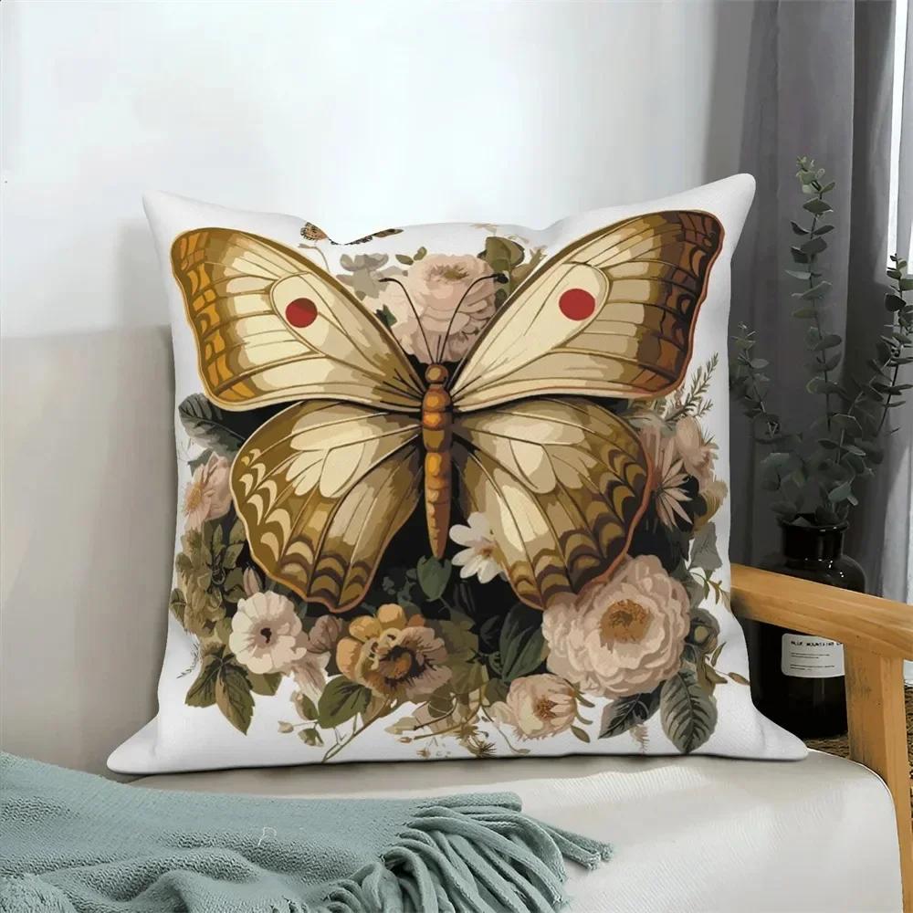 Home Decoration Cushion Cover Butterfly Flower Pillow Cover Sofa Car Decoration Pillow Cover