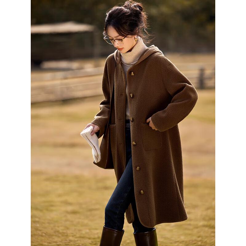 Mo Han Yi Mei Women's Retro Hooded Faux Fur Winter Coat