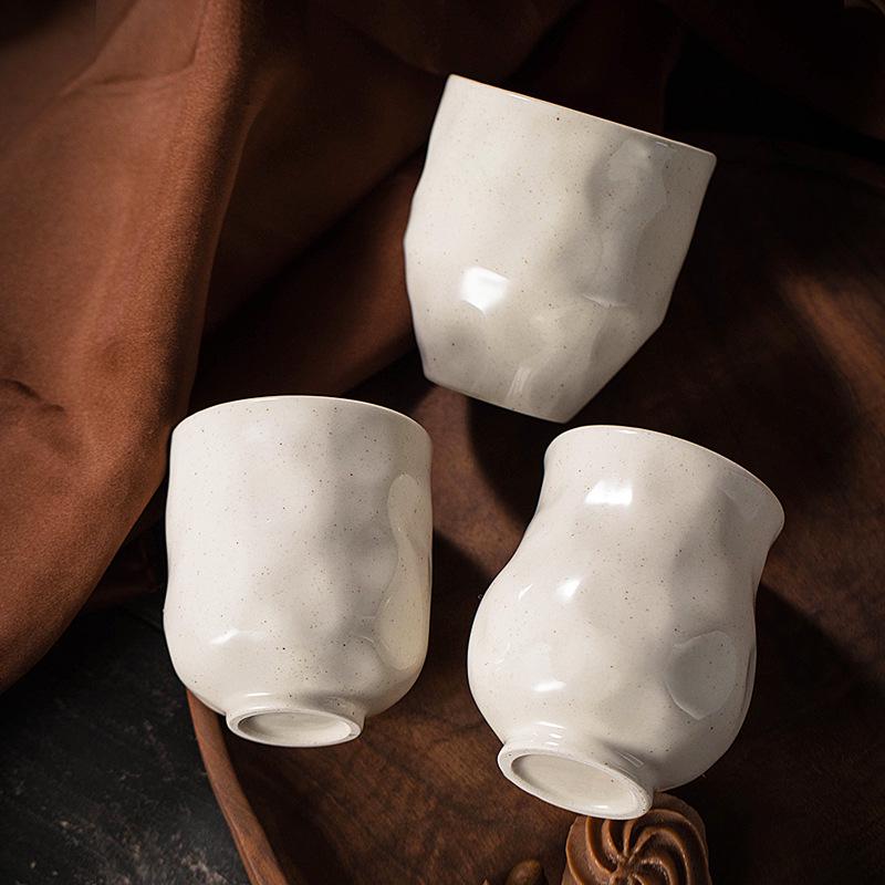 Minimalist Ceramic Espresso Cup with Metal Speckles - Large Capacity Water/Cola Cup