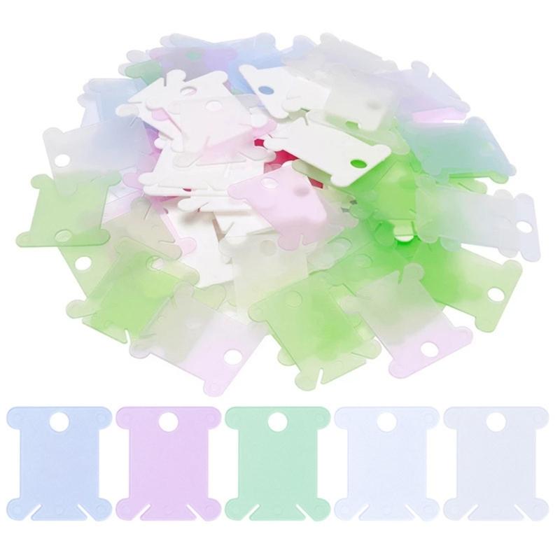 50Pcs Plastic Floss Bobbins Thread Winder, Embroidery Thread Organiser for DIY Embroidery Sewing Thread Storage