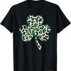 Unisex T-shirt Cute Shamrock Leopard Print St Patricks Day Irish Pattern T-Shirt