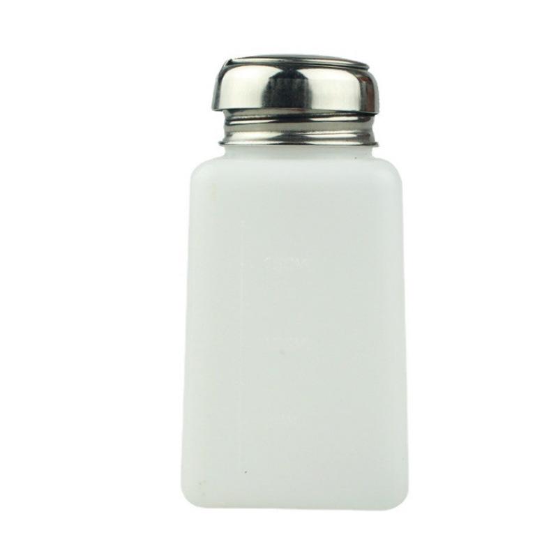 200ml Nail Art Press Bottle for Alcohol, Nail Polish Remover with Metal Cap and Iron Suction Head
