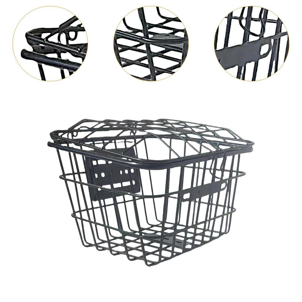 Bicycle Bike Metal Wire Rear Storage Basket Anti Rust Coating Easily Install Generic Accessories Cargo Basket for Folding Bike