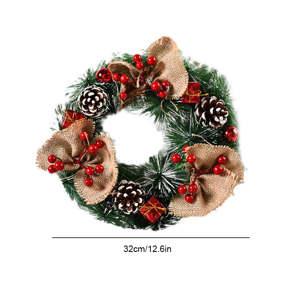 2025 Christmas Wreath Front Door Wreath with Lights Window Wall Garland Christmas Decoration Art Wreath Ornaments 20/30/32/40CM