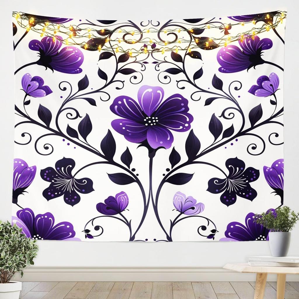 Floral Owl Tapestry For Girls,Kawaii Owl Birds Tapestry For Bedroom Boho Flowers Print Tapestries ,3D Animal Print Tapestry