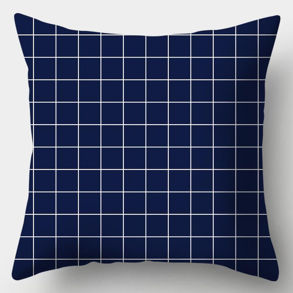 Creative Blue Collection Pillowcase Square Sofa Pillowcase Striped Plaid Cushion Cover