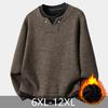 Men's Plus Size Fleece Sweatshirt Fake Two Piece Warm Long Sleeve Pullover for Big Guys