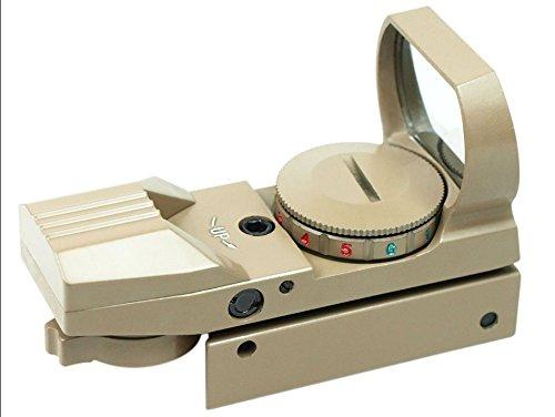 Hollow Tech Open Dot Sight, Rifle Sight Scope, Red and Green, 4 Types, 5 Levels, 20mm Compatible, Red/Green (TAN Color)