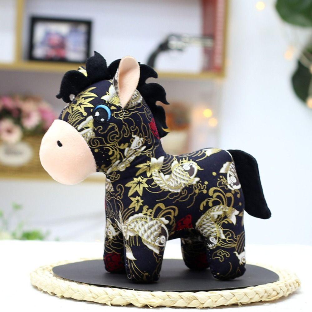 15/20cm Chinese Zodiac Horse Lucky Pony Plush Doll Wealth Pony New Year Mascot  Festival Gift