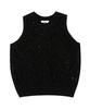 VLETI Leaf Cotton Knit Sleeveless (Black)