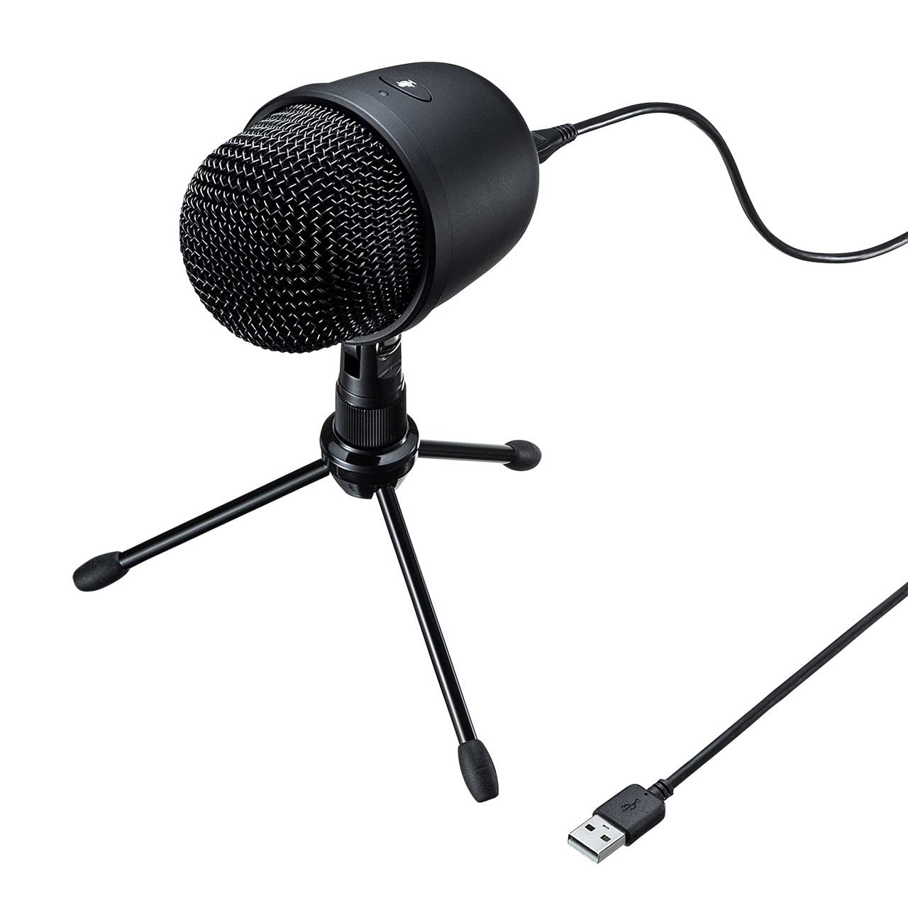 

Sanwa Supply MM-MCU04BK USB Recording Microphone with Stand, Unidirectional, Skype Compatible, for Game Commentary and Video Posting