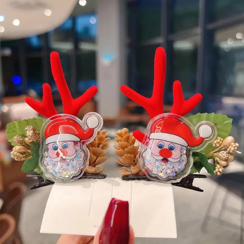 Neujahr Weihnachten Haarnadel Kinder Haarspangen Schleife Hirsch Weihnachtsmann Weihnachts Kopfschmuck Mädchen Kinder Haarschmuck