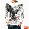 Funny 3D Eagle Print Men's T Shirts Autumn Trend Long Sleeve T-shirt Casual O-neck Loose Tops Fashion Animal Pattern y2k Clothes