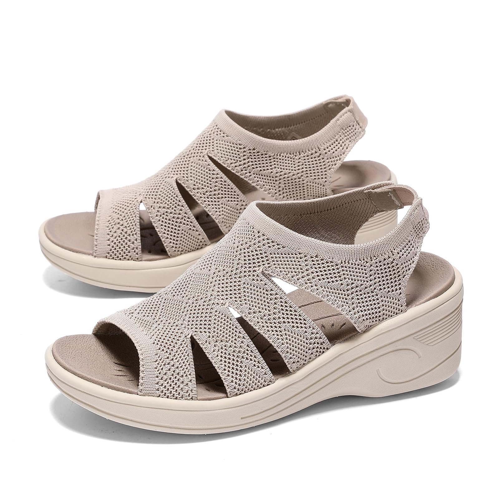 

Platform Stylish Nurse Easy to Walk Fashionable Beige Lightweight Knit Stylish [ziitop] Women s Sandals, Sandals, in, Leg-Lengthening, Slip-On, бежевый