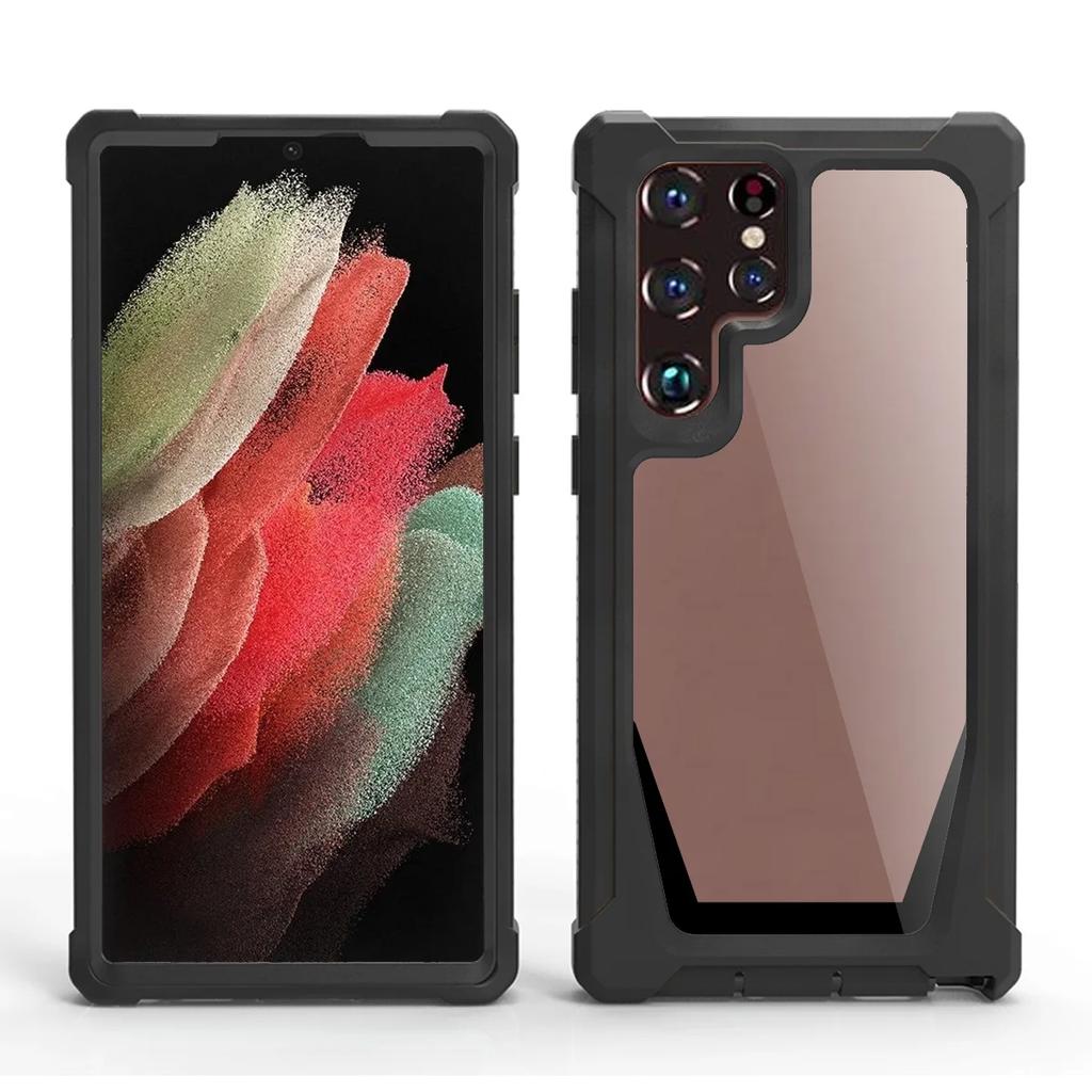 Rüstungs Case für Samsung Galaxy S25 S24 S23 S22 S21 Ultra Plus 5G S20 Note 20 10 Hülle Anti-Fall Schutz Air-bag Klare Schale Fundas