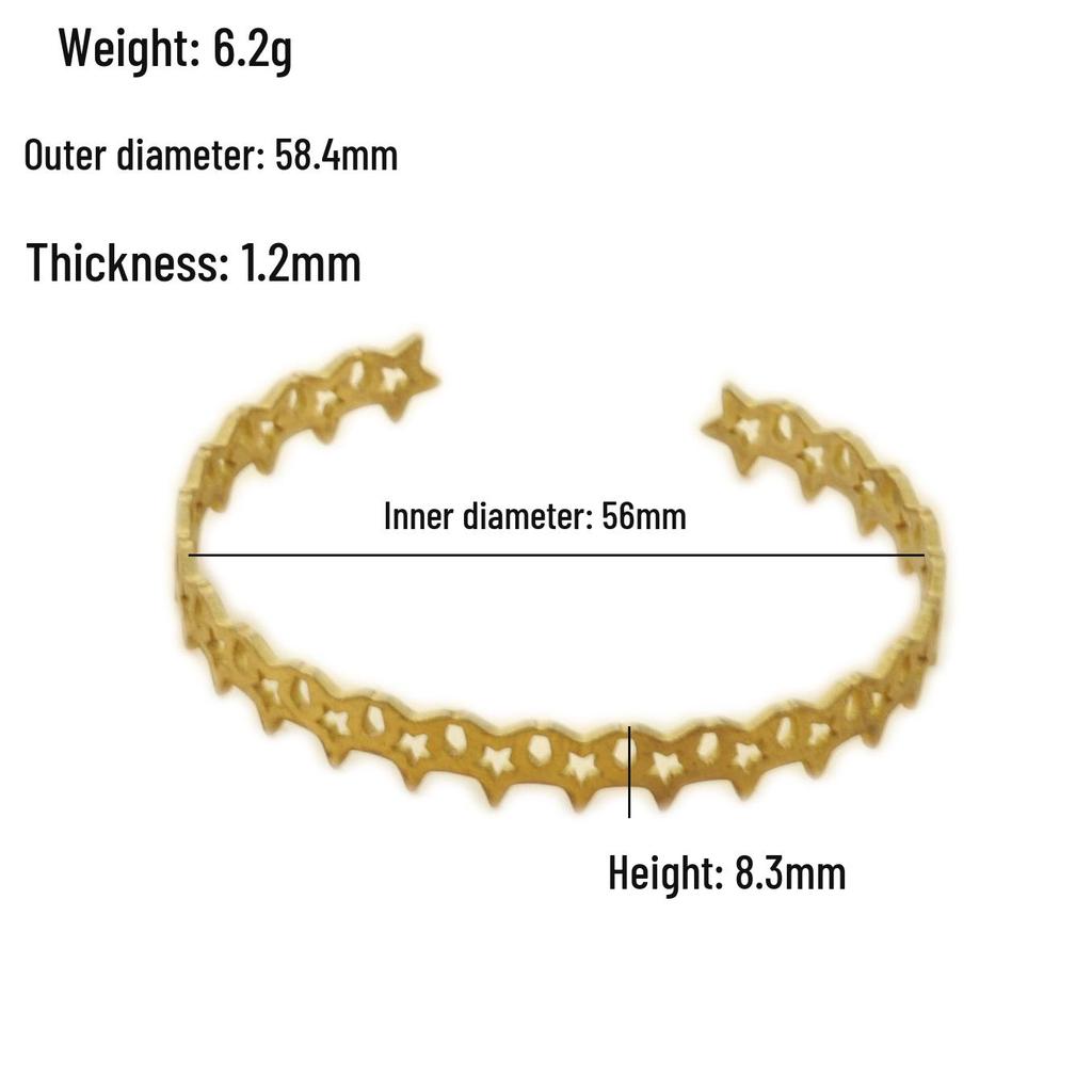 Elegant Star Circle Hollow Bracelet - Versatile European & American Style for Women