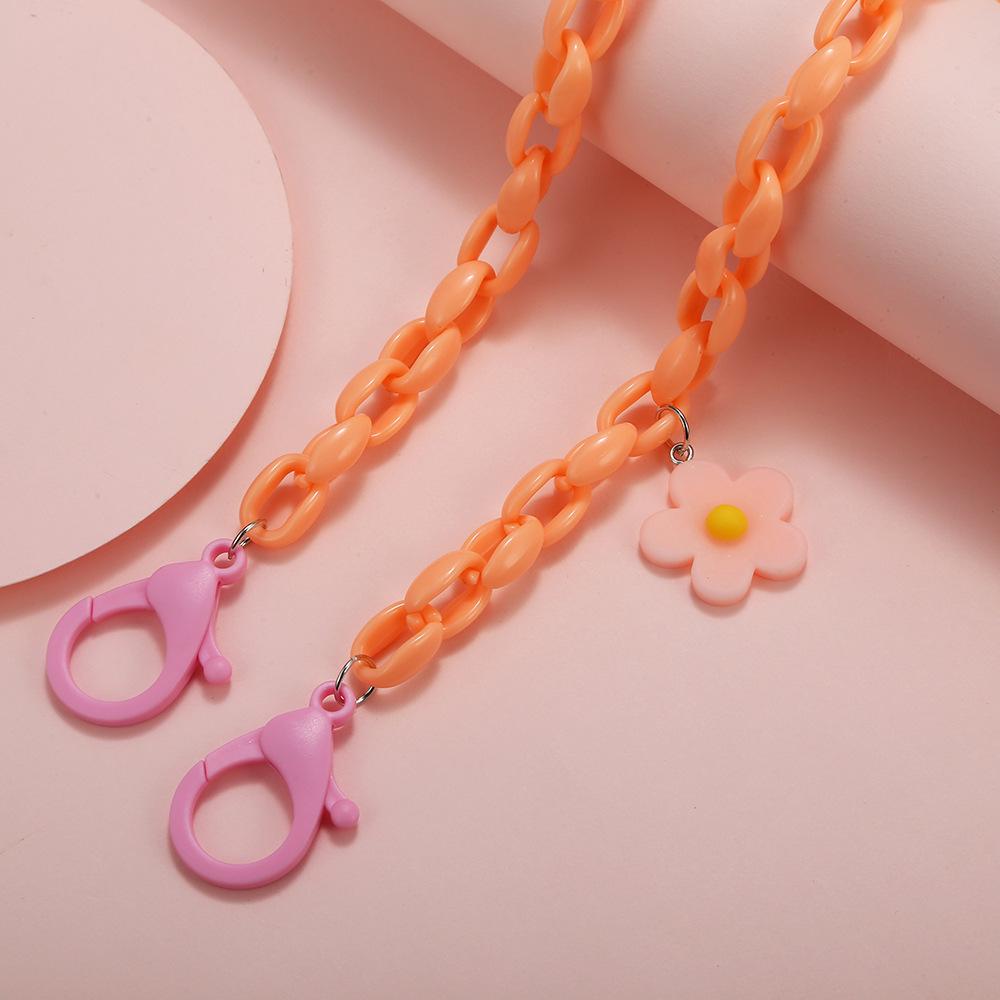 Korean Popular Acrylic Mask & Glasses Chain, Anti-Choking Floral Design for Kids & Adults, Anti-Lost Strap