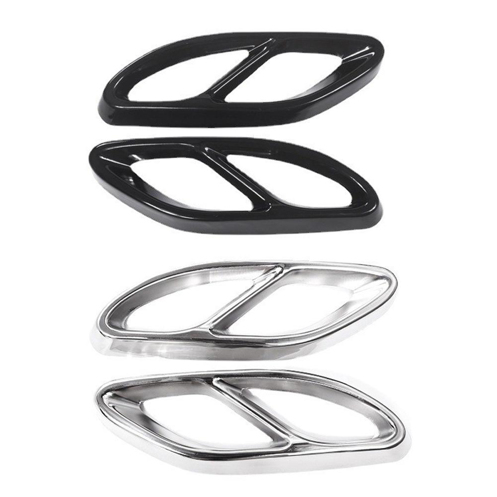 2Pcs Car Exhaust Tip Muffler Pipe Cover Rear Diffuser Cover Glossy For Mercedes Benz A/C/E/B/GLC/CLA/CLS Class Car Accessories