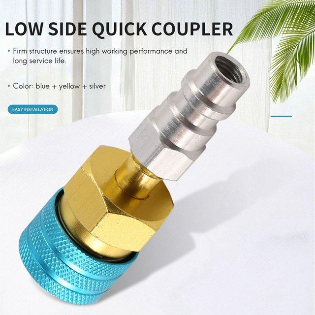 Adapter Quick Fitting Coupler Fluorinated Quick Connector Fits For R1234YF/R12 to R134A Car Air-conditioning AC Charging