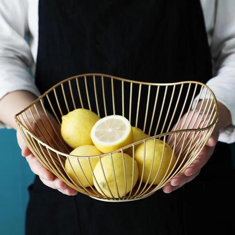 Nordic Light Luxury Iron Fruit Plate Geometric Candy Storage Bowls Creative Modern Home Living Room Snack Fruit Tray Simple Snack Finish Basket
