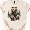 Bear T-Shirt, Grizzly Bears Graphic Tee, Wildlife Animal Print Shirt, Nature Forest Bears Top, Outdoorsy Bear Lovers Gift, Mama with Cubs