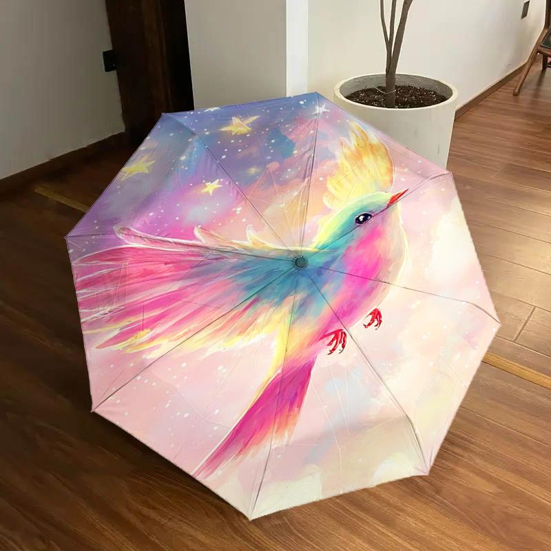 

Colorful Fantasy Bird Automatic Opening/Closing Umbrella with Foldable Design, Ideal for Fans, Travelers, Daily Use, and Festive Gifts112503