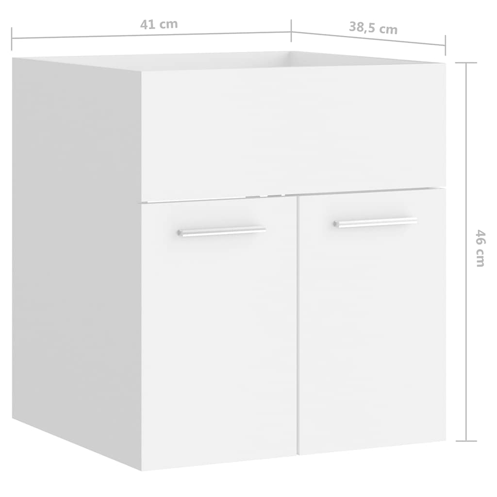 Bathroom Furniture Set White Particleboard