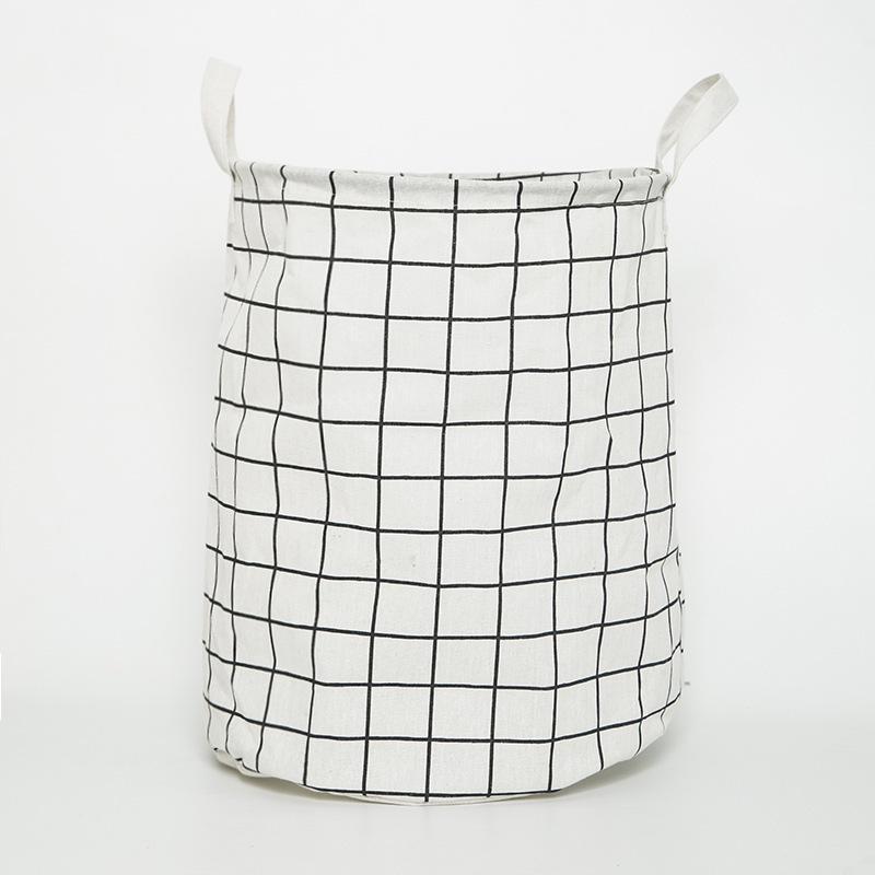 Cotton Linen Round Laundry Hamper – Large Capacity Handheld Storage for Clothes, Toys, and Sundries.