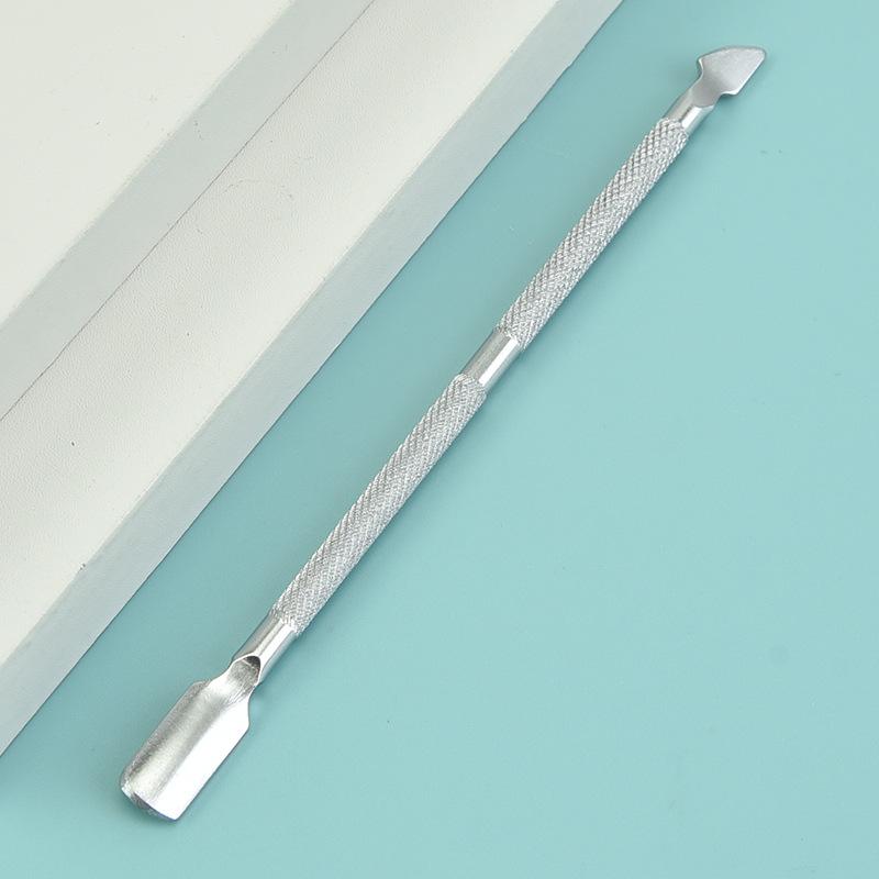 Double-Ended Stainless Steel Nail and Cuticle Tool: Pusher, Scraper, Gel Remover, and File