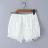 2026 Summer Fashion: European & American Casual Lace Ruffle Shirring Waist + Layered Shorts Women C27735